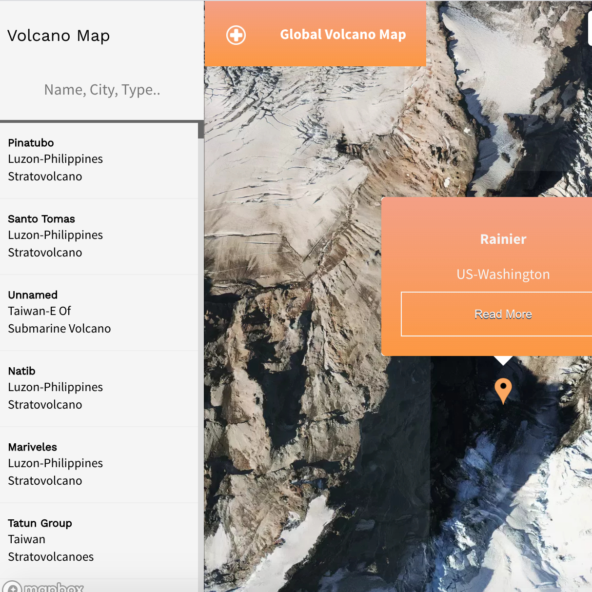map of volcanoes